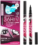 Gnker Eyeliner Waterproof Professional Liquid Long Lasting Cosmetics Eye Liner Pen Black 12 pcs
