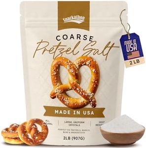 Snackathon Coarse Pretzel Salt, Heat Resistant Large Crystals, 2 LB Bulk Resealable Bag, Made in USA, All-Natural Topping for Soft Pretzels, Bagels & Breads