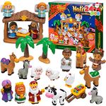 JOYIN 24 Pcs Christmas 2024 Advent Calendar Miniature Toys Nativity Figurine Set, Little People Nativity Playset, 24 Days Christmas Countdown Calendar Toys for Kids Christmas Party Gift