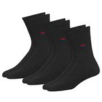 NAVYSPORT Men's Crew Length Cushion Cotton Socks (Pack of 3) (SF-B-1_Black) Free Size