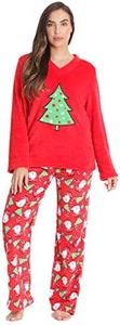 Just Love Plush Pajama Sets for Women, Red - Tossed Holiday, XXL Plus