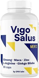 VIGOSALUS para Hombres - Dosis Alta - Más Fuerza + Duración - Maca, Tribulus Terrestris, Ginseng, L-Arginina, Ginkgo Biloba y Zinc | 90 Cápsulas