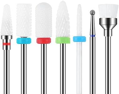 MAQUITA 7Pcs Céramique forets à ongles Set Professionnel Supprimer Gel Acrylique Cuticule Acrylique Carbure de Diamant Foret À Ongles Outils pour Manucure Pédicure Accueil Utiliser