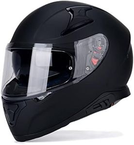 HAX Full Face Motorcycle DOT Approved Helmet with Dual Rear Wing and Pinlock Ready - Lightweight and Durable Motorbike Street Bike Helmet for Adults (Matte Black,XXL)