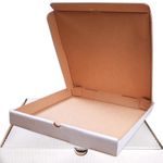 14 Inch White Pizza Boxes 25 Pack | Strong Corrugated Cardboard | USA Made Bulk Large Foldable Takeout Containers