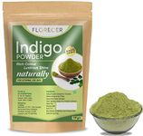 Florecer Organic Indigo Powder For Hair Black, Triple-Sifted & Microfine , Indigofera Tinctoria Powder for Natural Hair Coloring, 100g