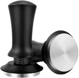 THW® 51mm Stainless steel base Espresso coffee Tamper Calibrated with Barista Coffee Tamper Spring Loaded, 100% Flat Base Tamper for Espresso Machine