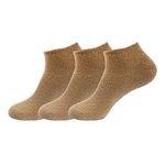 BambooMN Women's Super Aloe Infused Fuzzy Nylon Socks, Solid Brown, X-Large