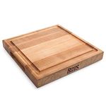 John Boos Boos Block CB Series Large Reversible Wood Cutting Board with Juice Groove, 1.75-Inch Thickness, 12" x 12" x 1 3/4", Maple