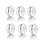 LOVANS Charm Stoppers with 925 Sterling Silver 6PCS Rubber Stoppers Bead for DIY Bracelets Clip Spacer Charm Gifts for Women Wifes