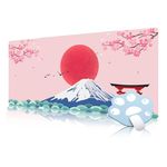 FAIRYGATE XXL Mouse Mat Computer Desk Pad Japanese Pink Cherry Blossom Large Gaming Anime Mousepad XXL Kawaii Flower Cute Women Office Decor Laptop Keyboard B5808-L