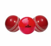 jaspo Hard Hit Synthetic Cricket Ball with Hard Surface and PU Inner core, Recommended to Play with Wooden bat, Ideal for Batting Practice (Red (Pack of 3))