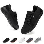 Wide Barefoot Shoes Mens Womens Minimalist Trail Walking Shoes Unisex Outdoor Zero Drop Shoes Casual Running Trainers Sneakers Black