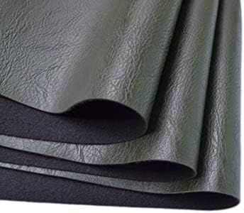 Wento Thick 2 Yard Faux Leather Fabric Soft Skin Grain PU Leather Fabric for Furniture Cover Reupholster Sofa Chairs Cushiones Vinyl Upholstery Fabric (2yards,Dark Green)