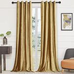 BULBUL Velvet Gold Curtains 95 inch