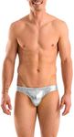 Gary Majdell Sport Mens Liquid Silver Metallic Contour Pouch Bikini Swimsuit Size Large