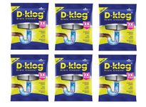 D-Klog Drain Cleaner Powder (45g x 6 Units), Removes Clogs, Blockages in Washbasin, Septic Tank, Sinks, Pipes within 30 mins | Drain expert | Sink cleaner| Toilet Cleaner