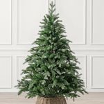 CHRISTOW Artificial Fraser Fir Christmas Tree 5ft, Luxury Indoor Home Xmas Decoration, Forked Bushy Branches, Natural Looking PVC & PE Needles, Easy Assembly with Stand (tree skirt not included)