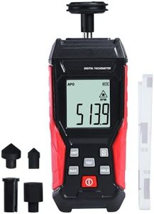 Digital 2-in-1 Tachometer Noncontact Laser Photo Sensor 3~100000RPM and Contact 3~19999RPM Meter RPM Gauge Tester Professional MAX/MIN/Hold Data, Handheld Car Engine Tool