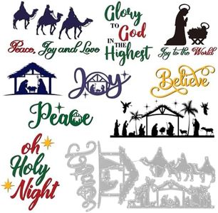 Whaline 9Pcs Christmas Nativity Metal Die Cuts Nativity Scene Steel Cutting Dies Embossing Stencils Templates for DIY Crafts Card Making Scrapbook Photo Album Stamp Decor