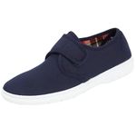 Mens Shoe Tree Wider Fitting Casual Canvas Pump Trainer Deck Shoes Loafer Navy 9 UK