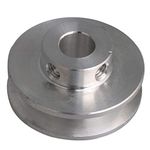 BQLZR 31x15x8MM Silver Aluminum Alloy Single Groove 8MM Fixed Bore Pulley for Motor Shaft 3-5MM PU Round Belt