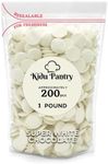 Kidu Pantry Melting Chocolate Wafers Bulk In Resealable Bag (Super White New, 1 Pound)