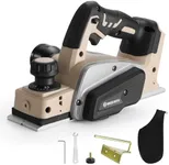 WOODSTARTER Cordless Electric Hand Planer (Bare Tool), Brushless Motor, 15000RPM Power Wood Planer with Edge Guide and Dust Bag, 3-1/4 Inch Planing Width, Ideal for Wood Chamfer & Smooth Finish