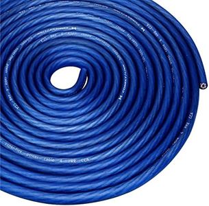 Conext Link 25 ft Feet Blue 4 Gauge Amplifier Power Ground Wire 4GA AWG Amp Cable Roll Car （10847）