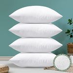 Sungeek 4 Pack Waterproof Cushion Inner Pads, Outdoor Decorative Pillow Inserts Soft Fluffy Plump Cushion Inserts for Patio Garden Bench Farmhouse Sofa Couch Bed 45 x 45cm, White