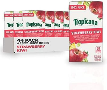 Tropicana 100% Juice Box, Strawberry Kiwi, 4.23oz (Pack of 44) - Real Fruit Juices, Vitamin C Rich, No Added Sugars, No Artificial Flavors