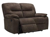 Signature Design by Ashley Bolzano Faux Leather Manual Reclining Loveseat, Gray, 56" W x 40" D x 40" H