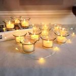 The Purple Tree Votive Glass Tealight Holder for Diwali, Christmas (Pack of 6) Glass Tealight Holder, Diwali Decoration, Diwali Gift, Diwali Candle Holder, Tealight Candle Holders