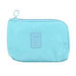 House of Quirk Multi-function Portable Digital Product Storage Bag Electronic Accessories Travel Data Organizer Cable Organizer Pouch Shock-Proof Charger Data Line Bag - Light Blue