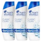 Head & Shoulders Classic Clean Anti Dandruff Shampoo, 3x400ml, Up to 100% Flake Free, Clinically Proven, For Any Hair and Scalp Type, For Daily use, Clean Feeling