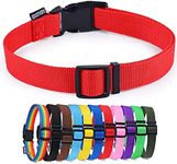 AMAGOOD Dog Collars for Medium and Large Dogs,Basic Dog Collars Easy to Use,Available in More 18 Sizes and Colors（Large,Red）