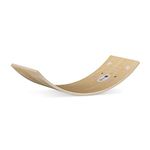 Navaris Kids Wooden Balance Board - Wobble Board Seesaw Rocker - Creative Play Curved Plywood Toy for Children - Age 3+ - Bear Design