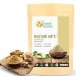 Multani Mitti Earth Clay Bentonite Clay 100% Organic Clay Mask Face Mask Skin Care Indian Healing Kaolin Clay Indian Deep Pure Grade Cleansing Sodium Facial Calcium Natural Green Secret 5.3 Oz