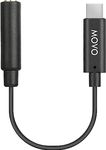 Movo UCMA-1 Female 3.5mm TRS Microphone Adapter Cable to USB Type-C Connector Dongle, Compatible with Samsung Galaxy, Pixel, Moto, HTC, iPad Pro Smartphones and Tablets