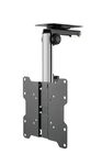 ZeboZap ZZTVC8022 Outdoor Flip Down Ceiling TV Mount | Gazebo TV Mount | Patio TV Mount | Pergola TV Mount | Pitched Roof | Height Adjustable | Under Cabinet| Holds 44lbs | Fits 17-in to 37-in | Black