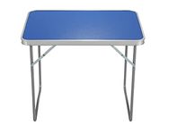 Unibos Camping Table Portable Picnic Table Aluminium Folding Table Indoor Outdoor Table Heavy Duty Garden Trestle Set for BBQ Picnic Party, Load Capacity 15KG (Blue)