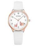 CIVO Womens Watch, Womens Wrist Watches Waterproof Analog Quartz Watch White Leather Strap Fashion Simple Elegant Ladies Watches for Women Dress