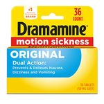 Dramamine Motion Sickness Relief Original Formula, 36 Tablets, Packaging May Vary