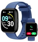 AITAFY Smart Watch for Men Women with Bluetooth Call, Compatible with iOS/Android Phones, Alexa Built-in, 1.83" HD Screen with Heart Rate/Sleep/SpO2 Monitor, 100 Sports Fitness Activity Tracker Blue