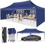 COBIZI Pop up Gazebo 3M x 6M Marquee Gazebo with Sides 2.0, Upgrade Structure Wind & Waterproof Easy up UV Blocking with 4 Sidewalls & Carry Bag & 4 Stakes & Ropes, Blue