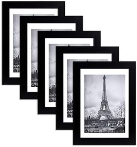 FJLYZL 5PCS Picture Frame Black Frame Can Display 5x7Inch Picture,Photo Frames For Wall Mounting Or Table Top Display,Multi Collage Gallery Square Photo Frames