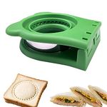 Atrccs Sandwich Cutter and Sealer for Kids Lunch, Sandwich Press Crimper for Sandwich Bread, DIY Sandwich Cutters for Kids, Uncrustable Sandwich Maker for Lunchables (Green)