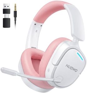 NUBWO Wireless Gaming Headset for PS5, PC, PS4 - Dual 2.4G & Bluetooth Simultaneous Gaming Headphones, EQ Sound Modes, Noise-Canceling Mic, 50-Hour Battery, Comfortable Foldable & Travel Design