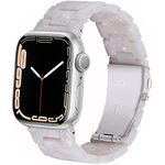 Miimall Compatible with Apple Watch Series 10 42MM Resin Band Replacement Stainless Steel Buckle Resin Bracelet Wristband for iWatch Series 9 8 7 41MM Series 6 5 4 SE 2 40MM Series 3 2 1 38MM