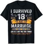 18th Wedding Anniversary shirt Couples Husband Wife 18 Years T-Shirt